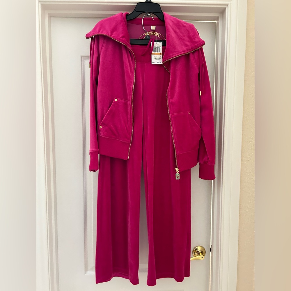 Michael Kors Fuchsia Velour Tracksuit Size S
